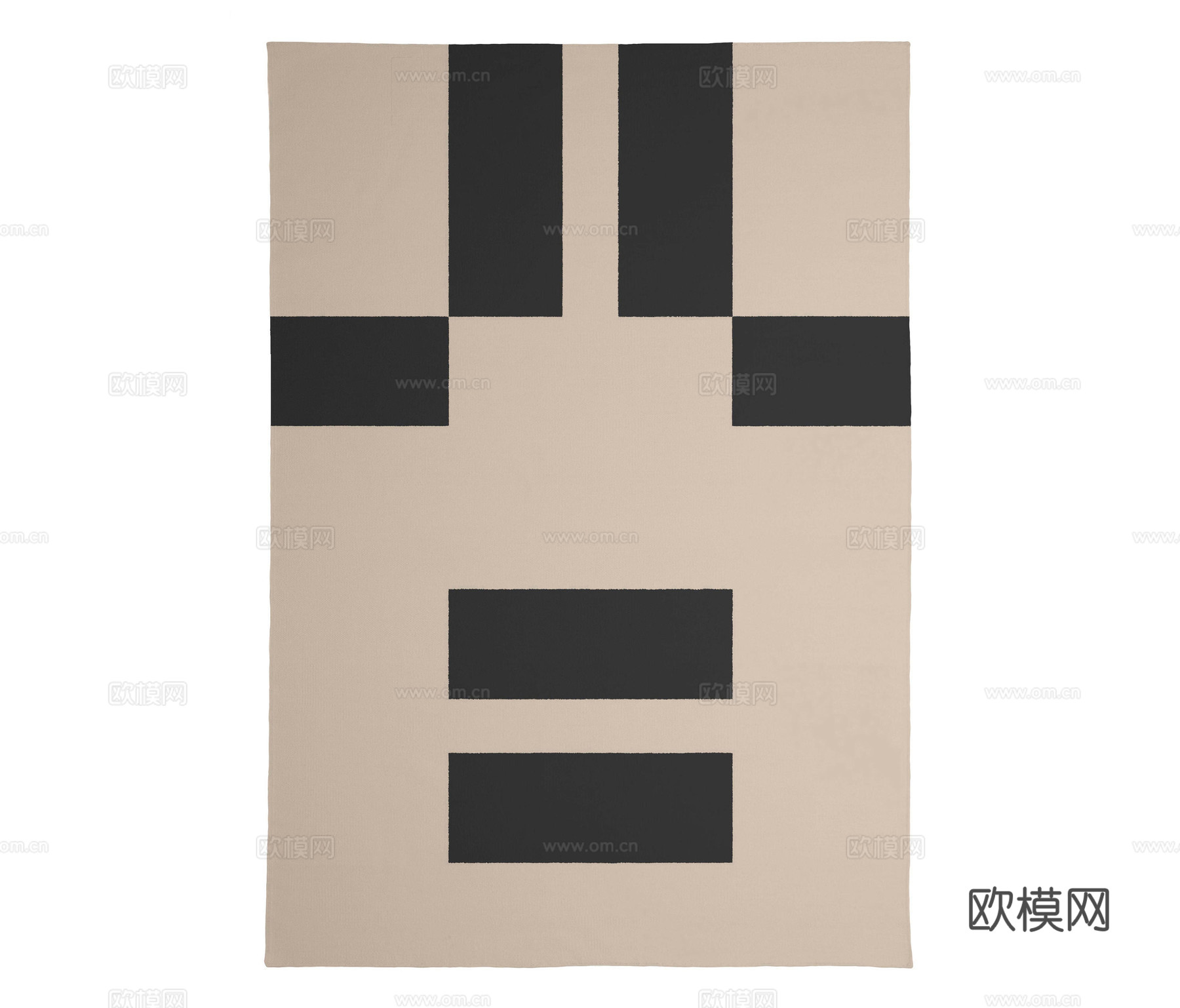 黑咖几何地毯
