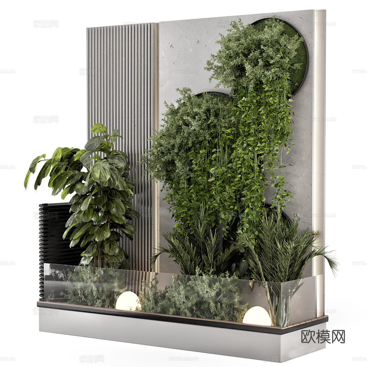 花箱绿植 盆栽绿植 绿植背景墙 绿植墙 景观绿植墙 植物墙3d模型