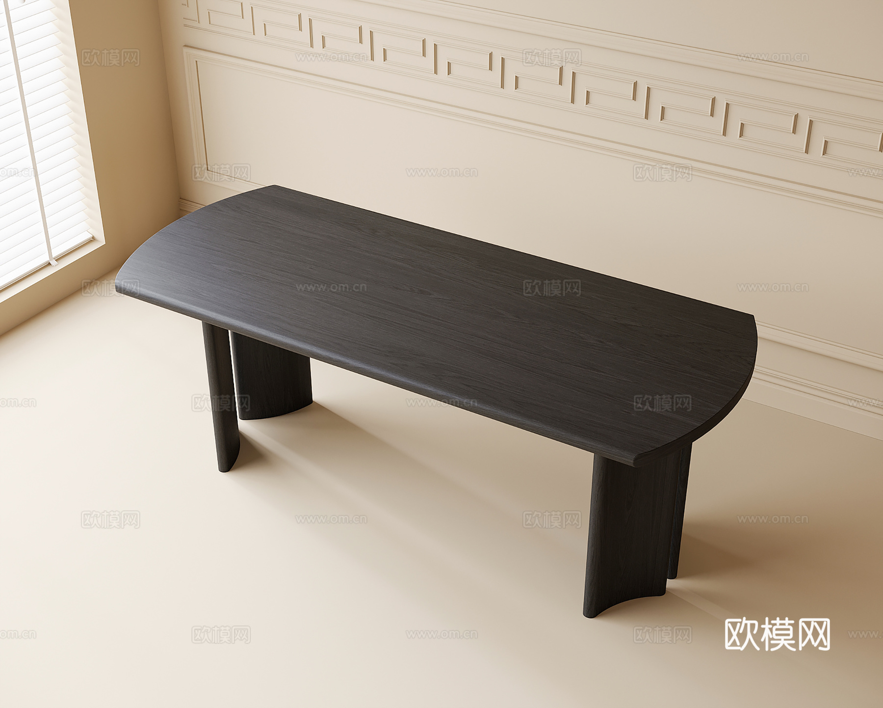 现代餐桌 书桌3d模型