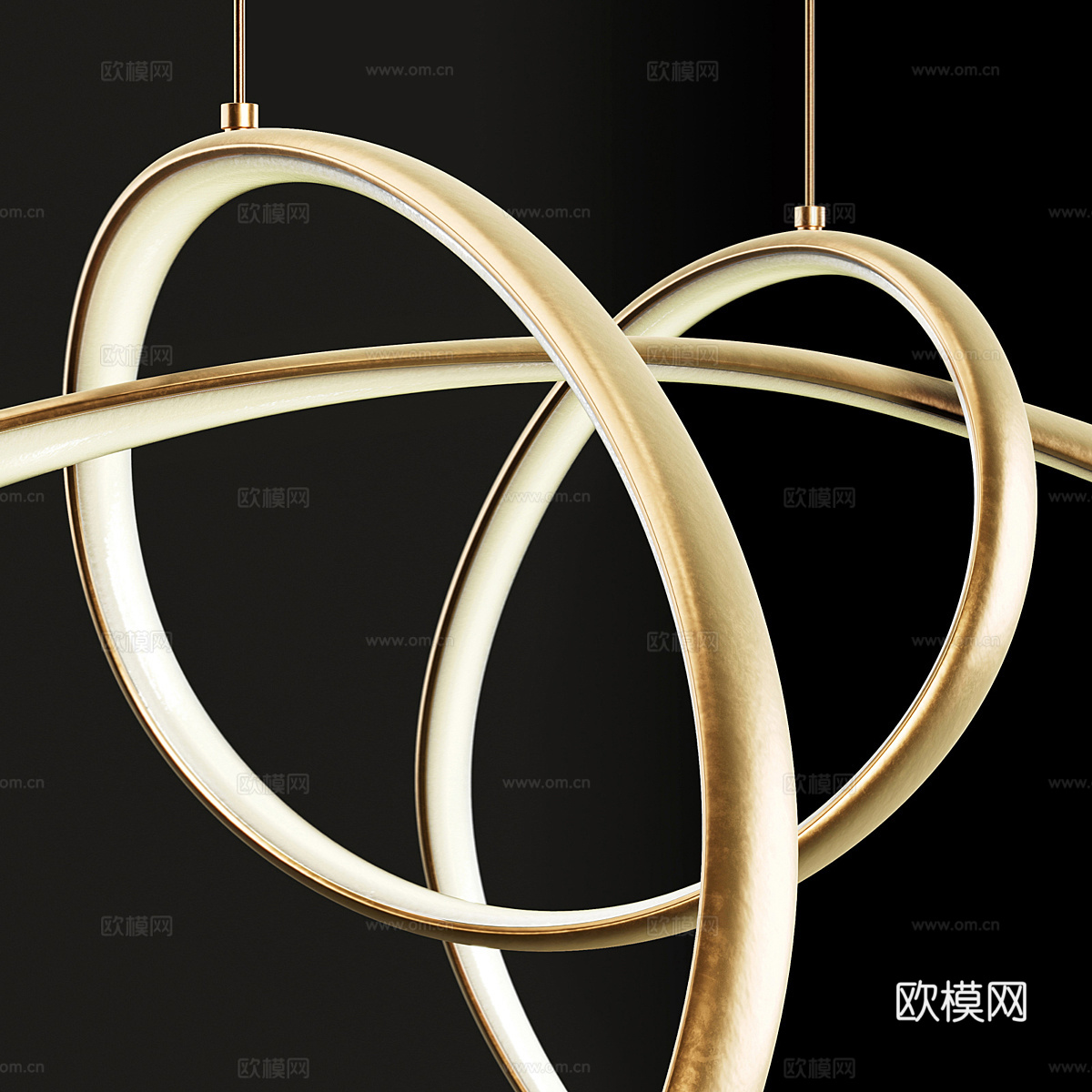 现代轻奢线性装饰吊灯3d模型