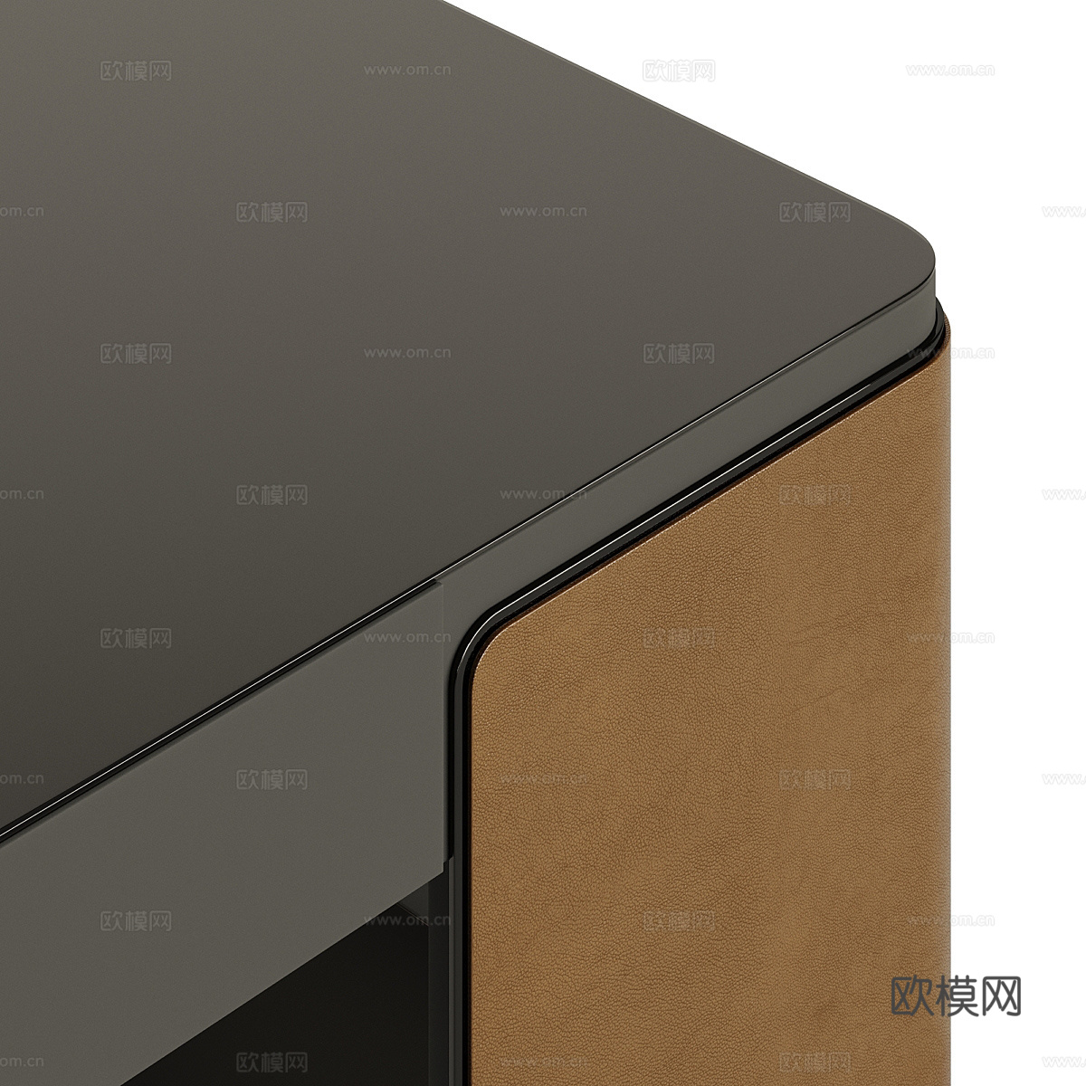 现代意式暗黑风轻奢梳妆台3d模型