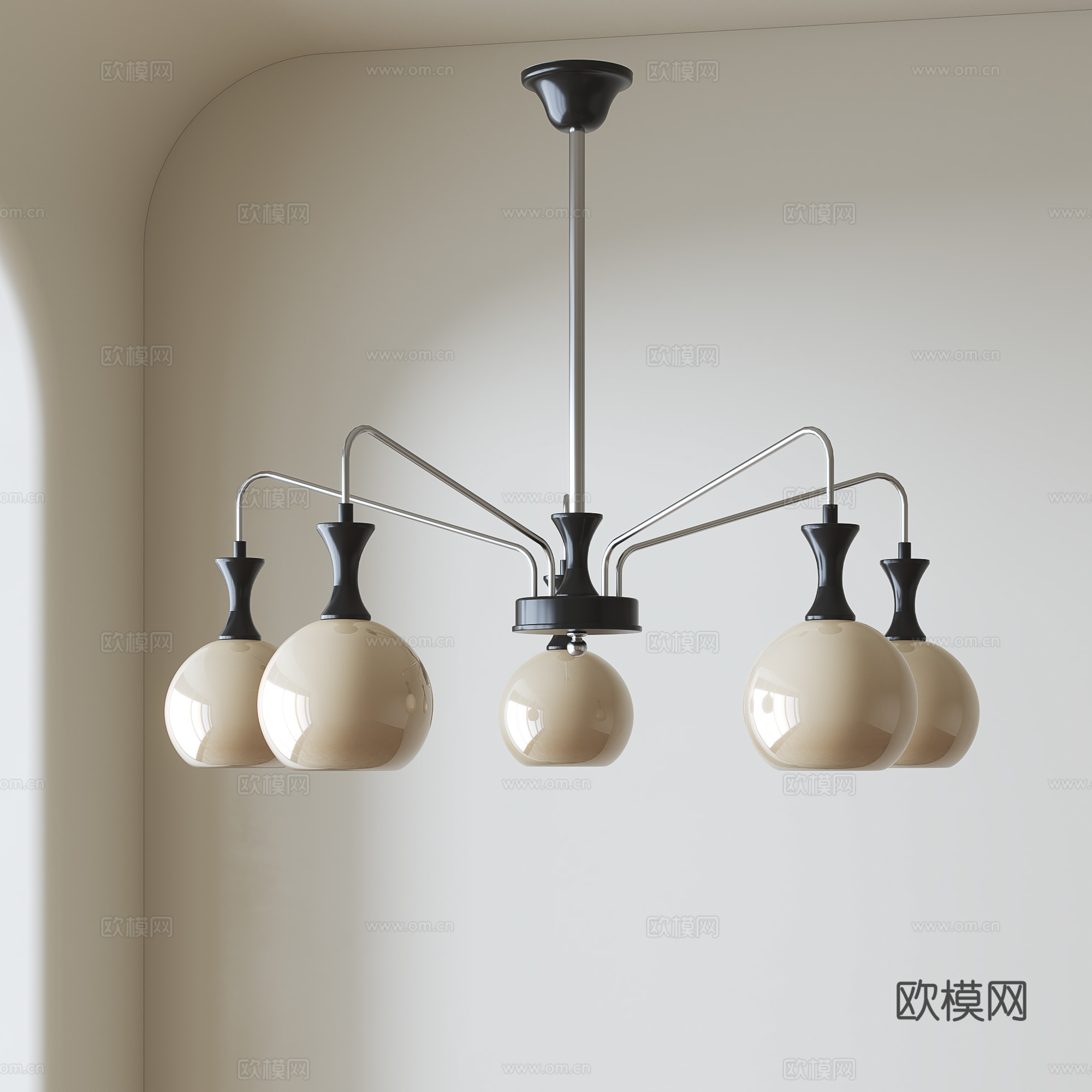 法式中古客厅吊灯su模型
