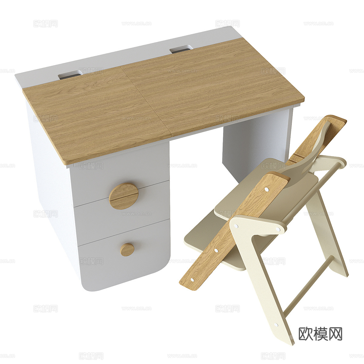 儿童桌椅 书桌椅 学习桌椅 实木桌椅 简约桌椅 幼儿园桌椅3d模型