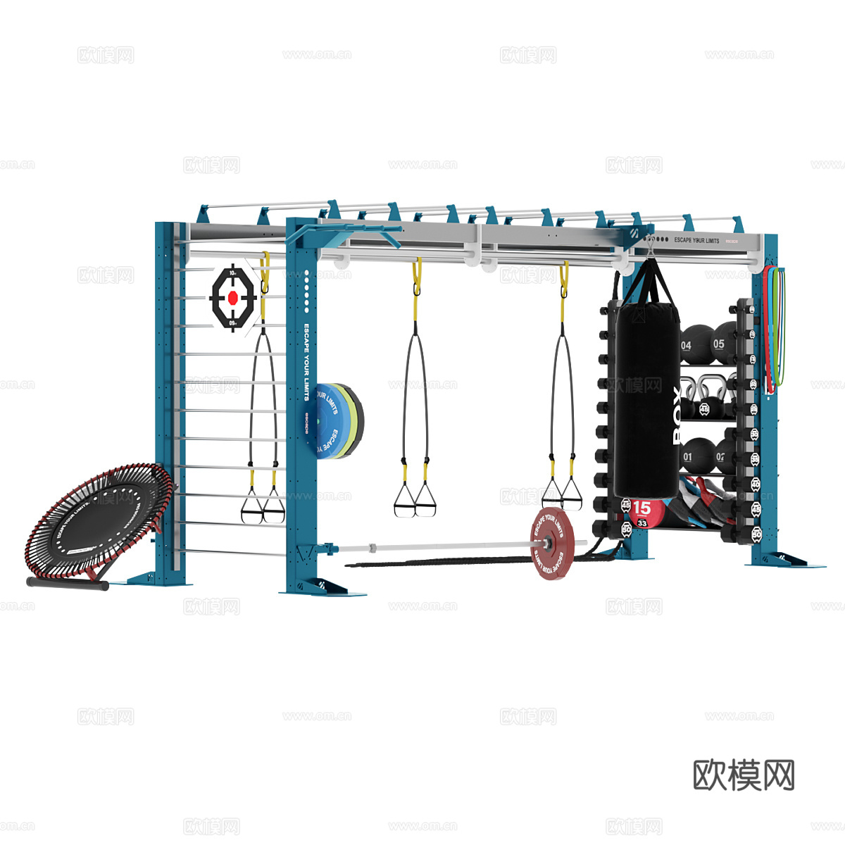 现代 健身器材套装3d模型