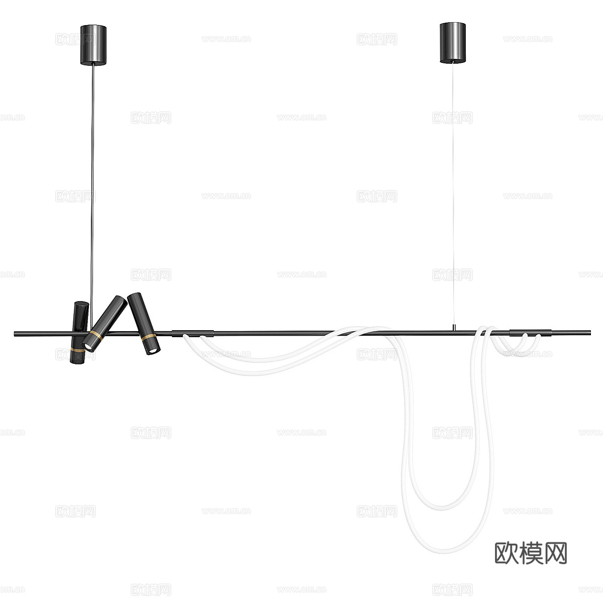 现代极简餐厅装饰吊灯3d模型