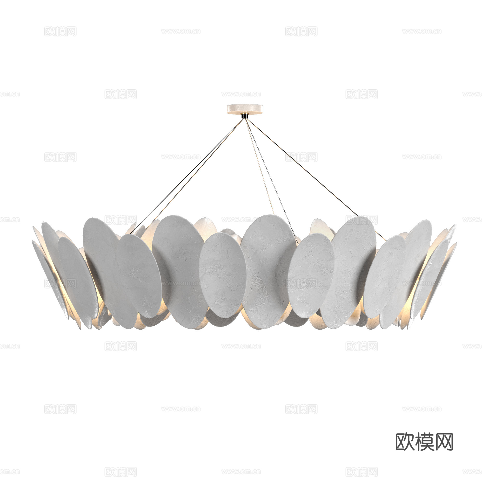 新中式侘寂花瓣吊灯3d模型