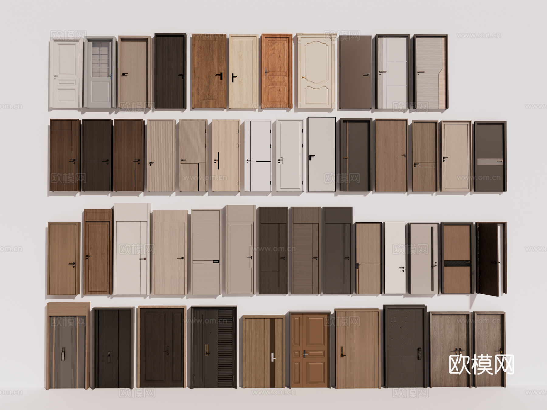 单开门 平开门 木门 子母门 防盗门 室内门 隐形门su模型