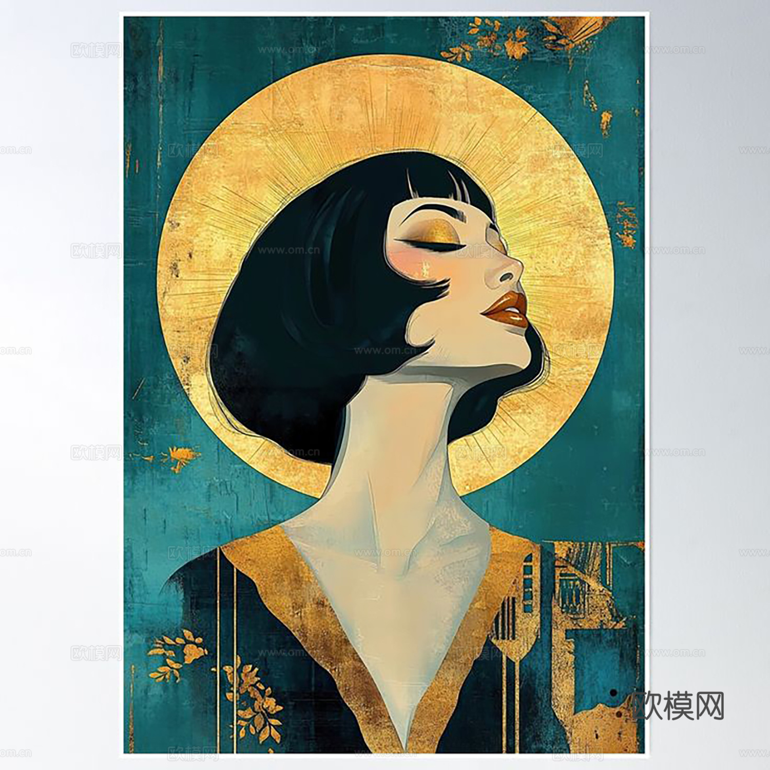现代装饰挂画  中古侘寂挂画 艺术画  人物挂画