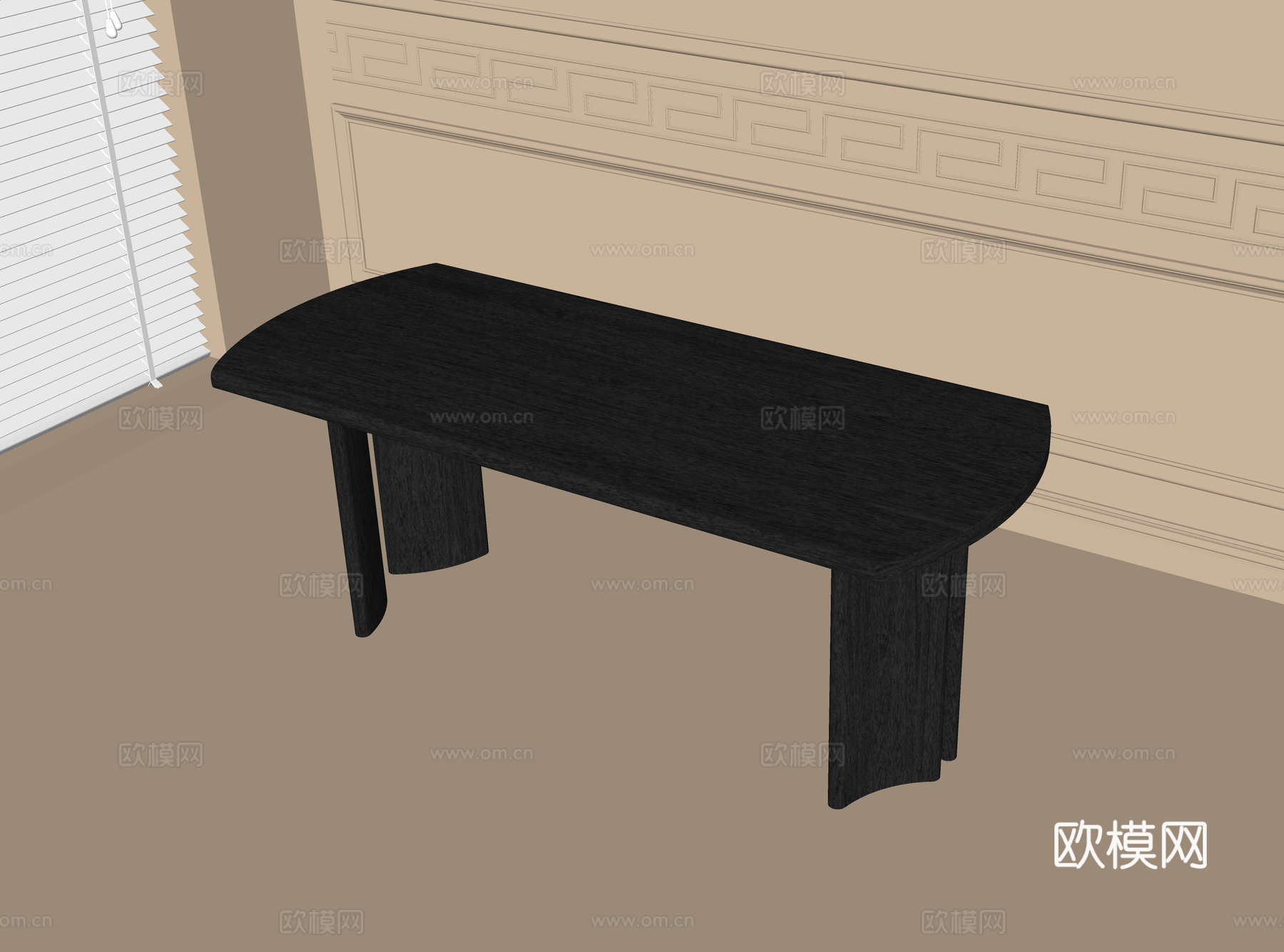 现代餐桌 书桌su模型