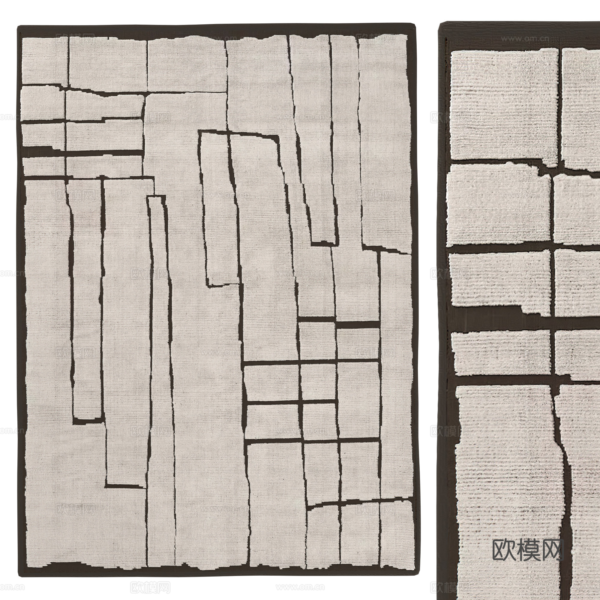 新中式 Torin 羊毛地毯3d模型