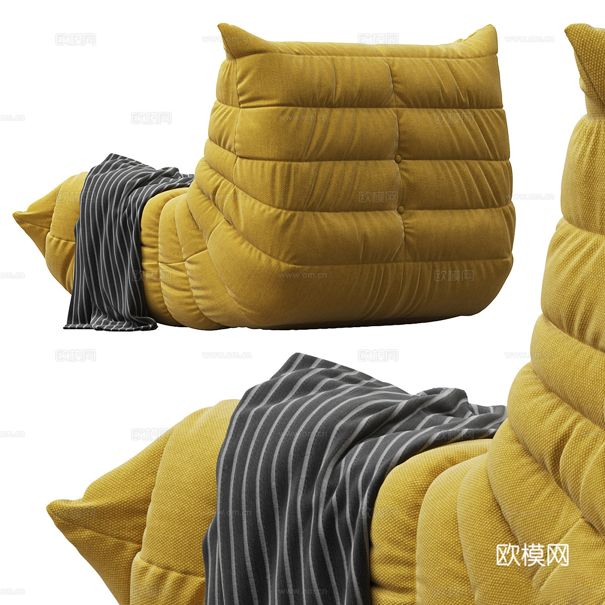 现代意式 Ligne Roset 休闲沙发3d模型