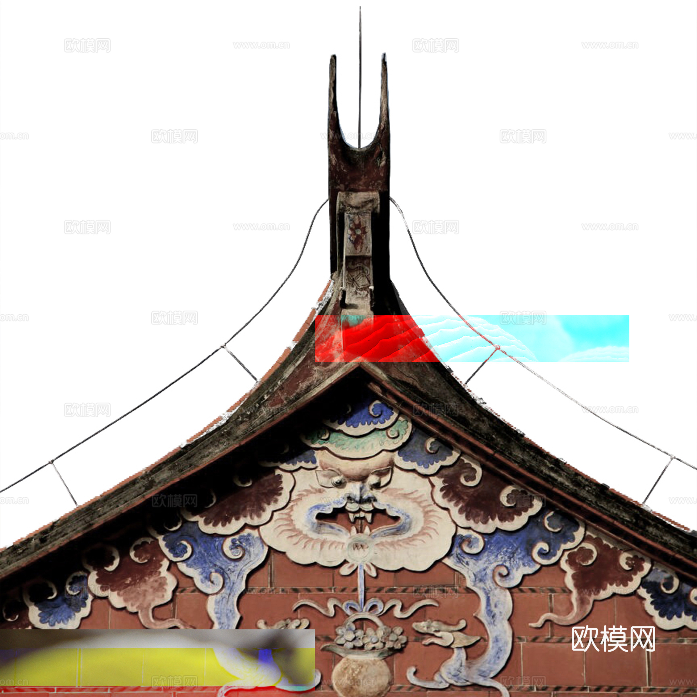 燕尾脊 山墙造型 屋顶侧面 意向图