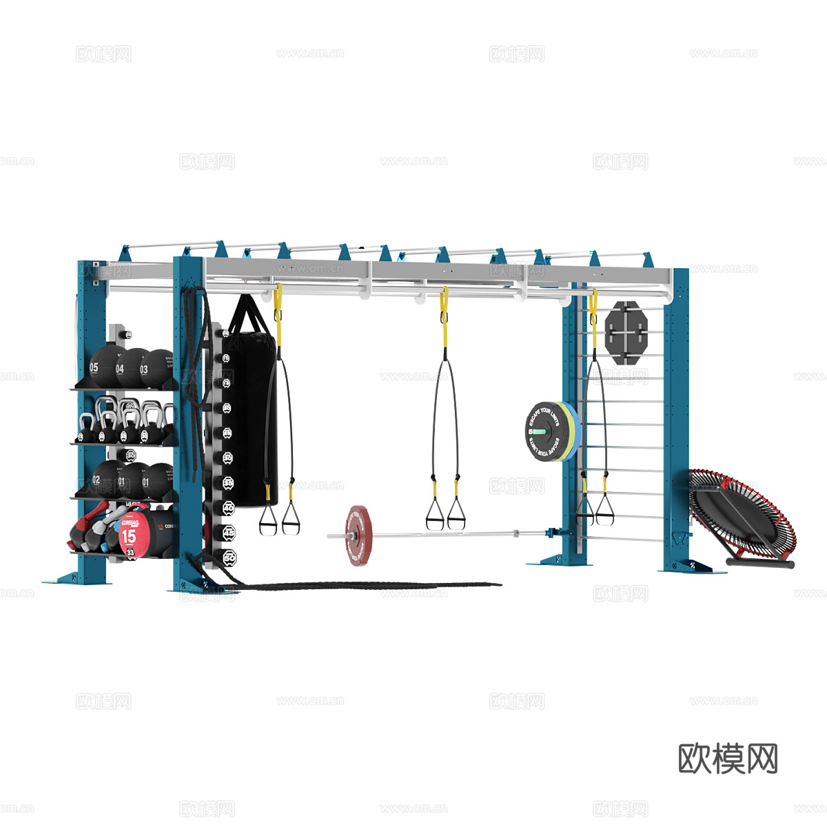 现代 健身器材套装3d模型