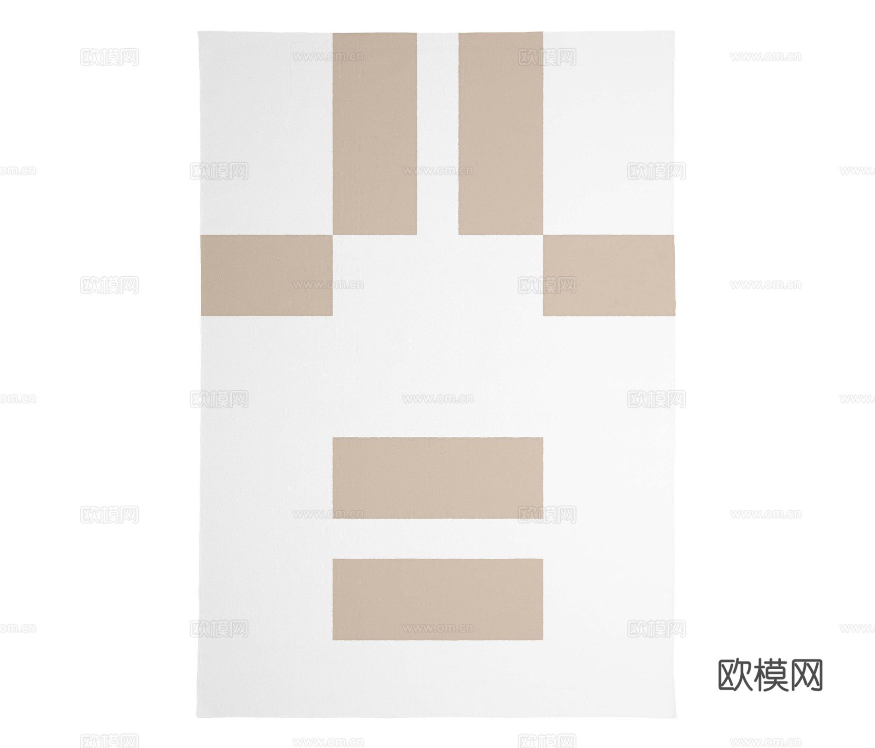 米白几何地毯