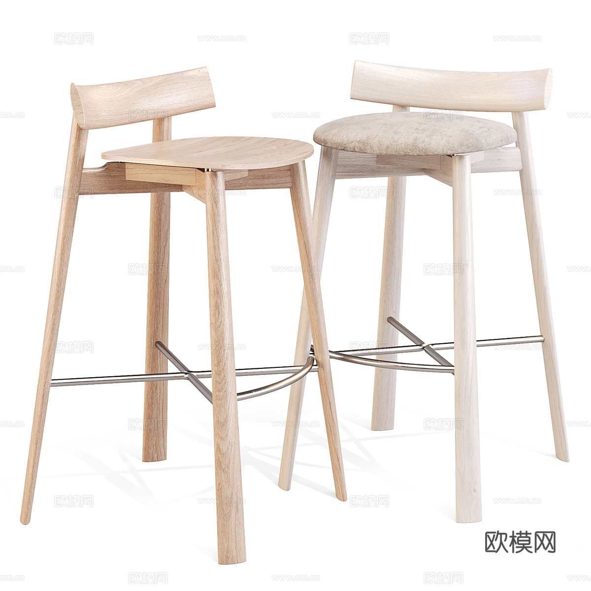 新中式 Remo 吧台凳3d模型下载（渲染图3）