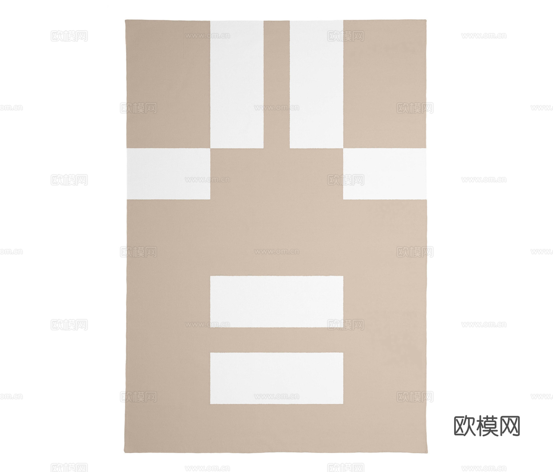 米白几何地毯