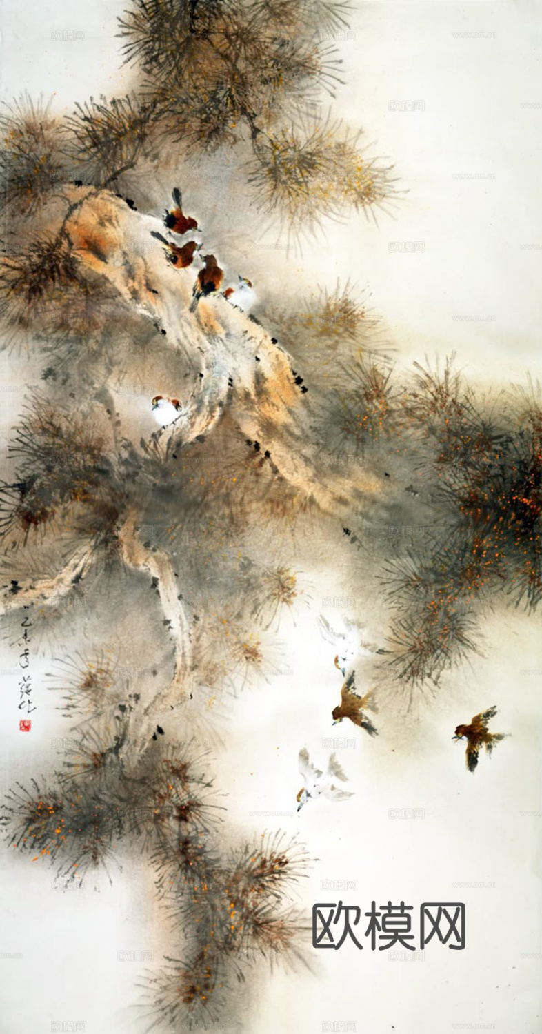 中古侘寂挂画 艺术画  抽象画  现代装饰挂画