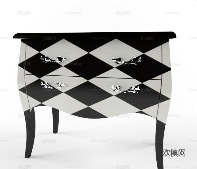 欧式桌柜3d模型下载