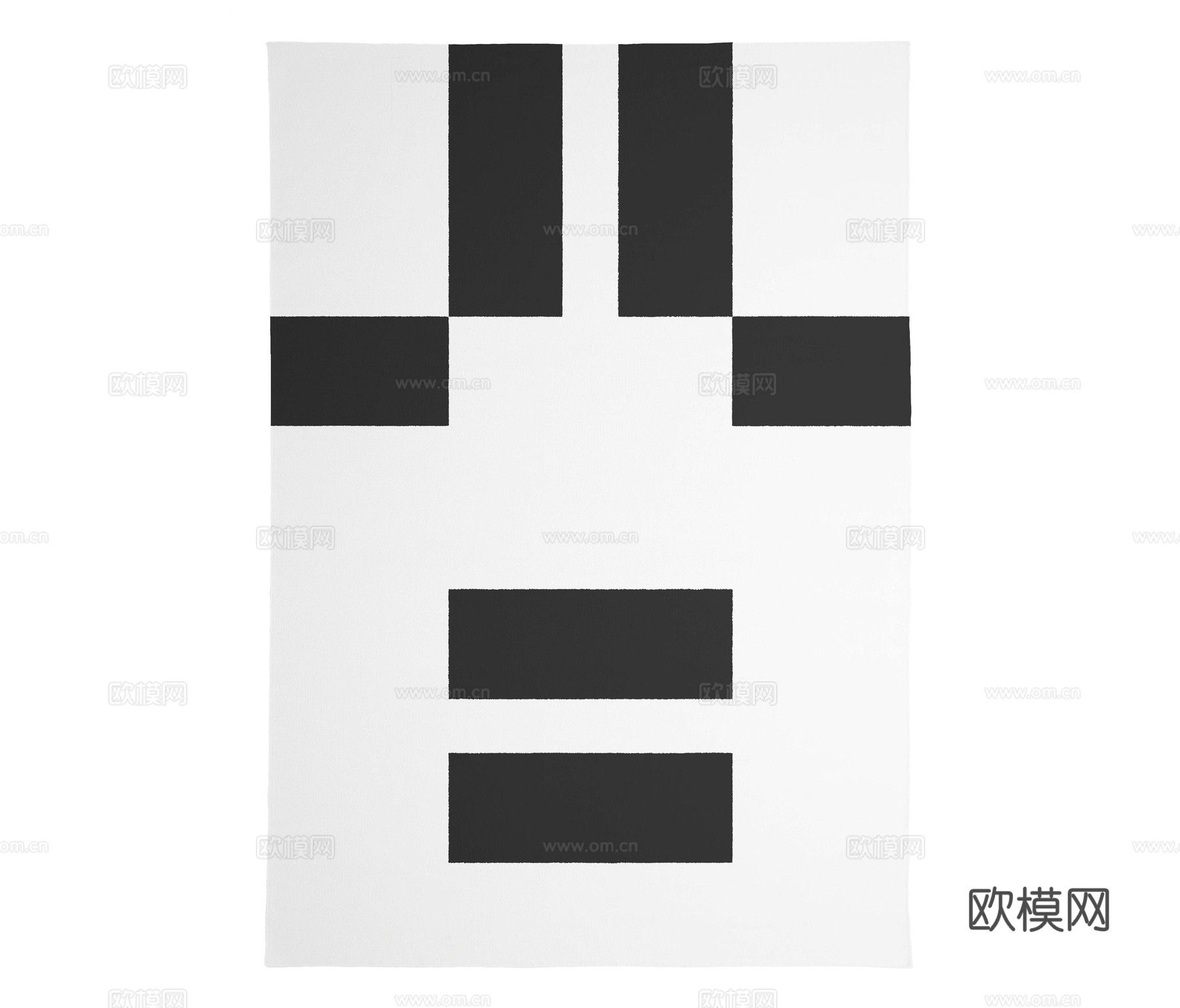 黑白几何地毯