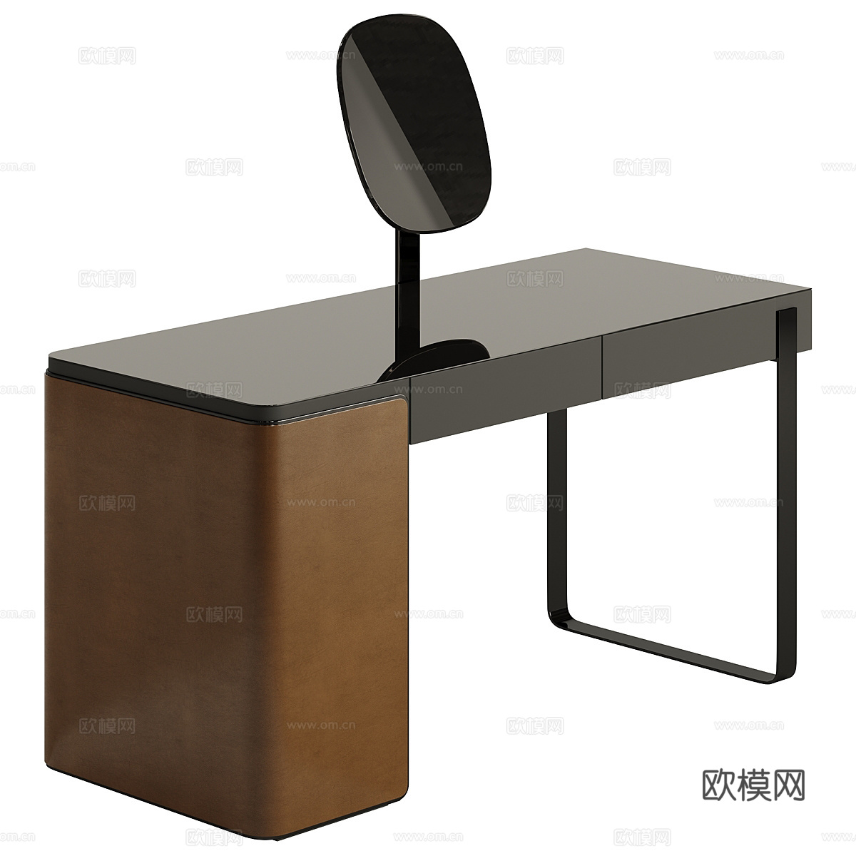 现代意式暗黑风轻奢梳妆台3d模型
