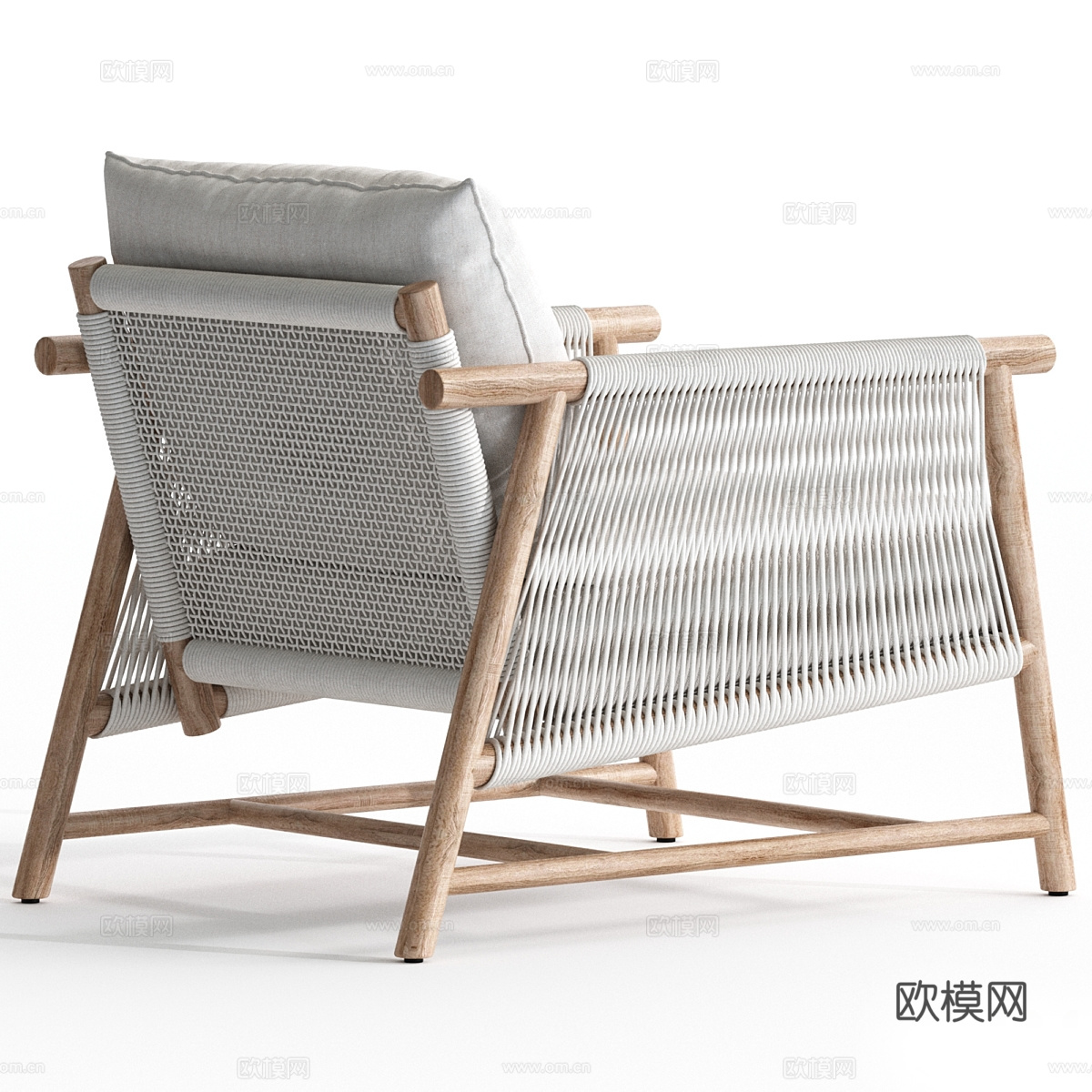 新中式 Crate &amp; Barrel 的 Fen 休闲椅3d模型