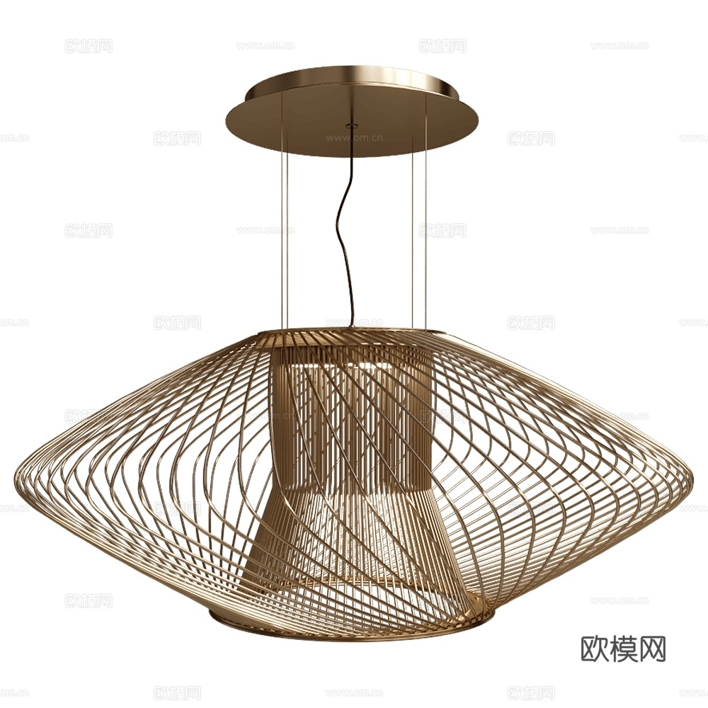 Metal Lux 意式吊灯 轻奢吊灯 金属吊灯 灯笼吊灯3d模型
