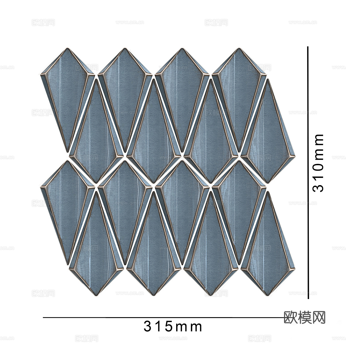 新中式马赛克瓷砖3d模型