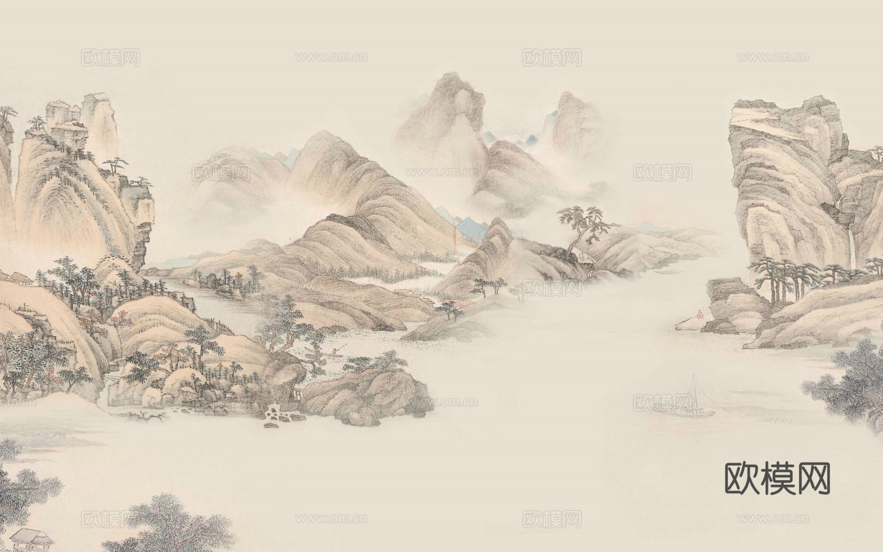 新中式山水画水墨装饰画