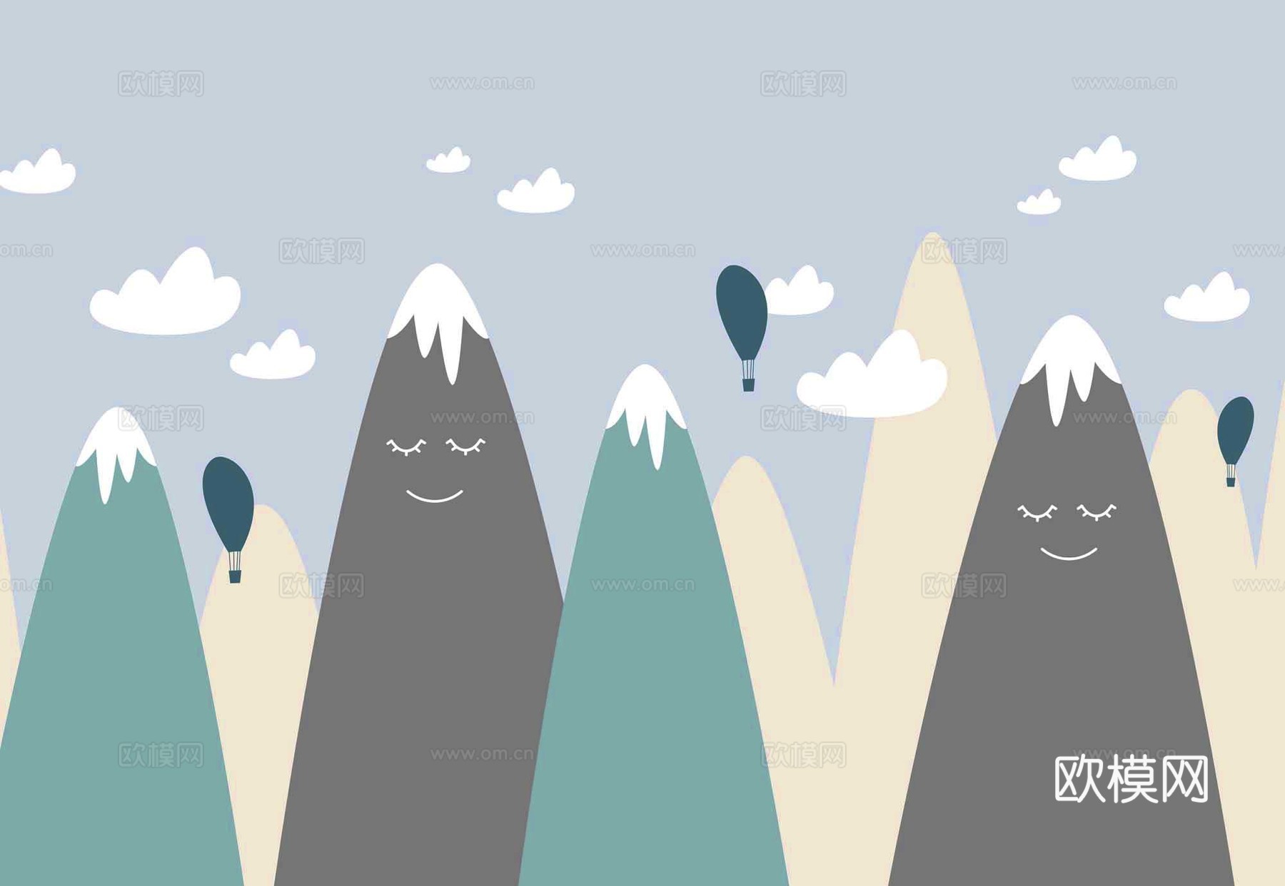 现代简约儿童壁纸壁布卡通壁纸高清无缝下载