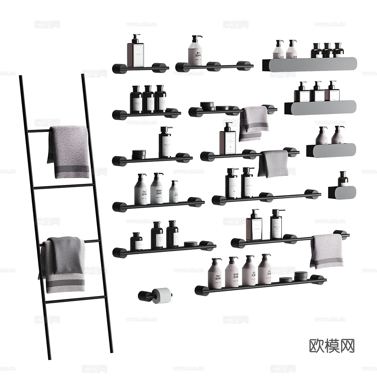 卫浴用品 洗浴用品 洗护用品 洗漱用品 卫浴小件 卫生间置物3d模型