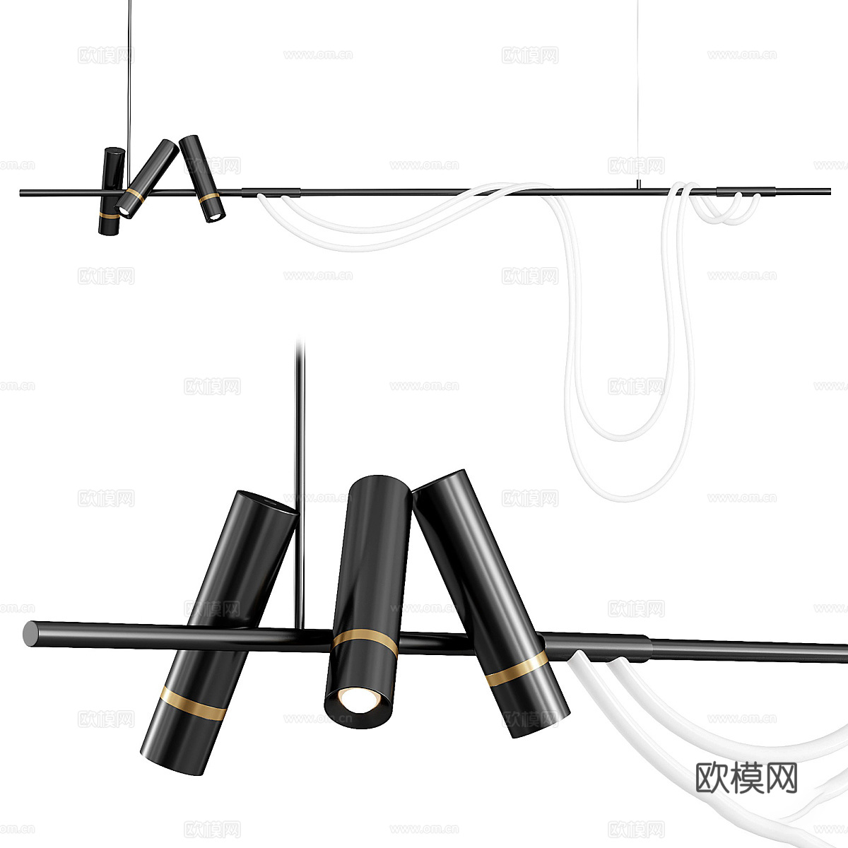 现代极简餐厅装饰吊灯3d模型