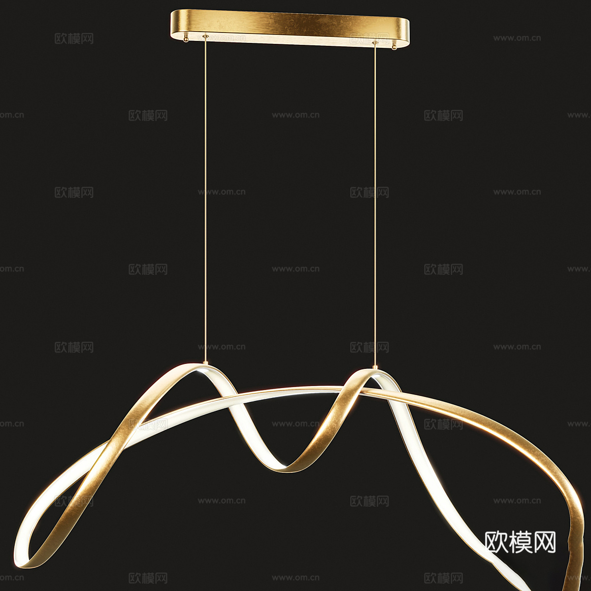 现代轻奢线性装饰吊灯3d模型