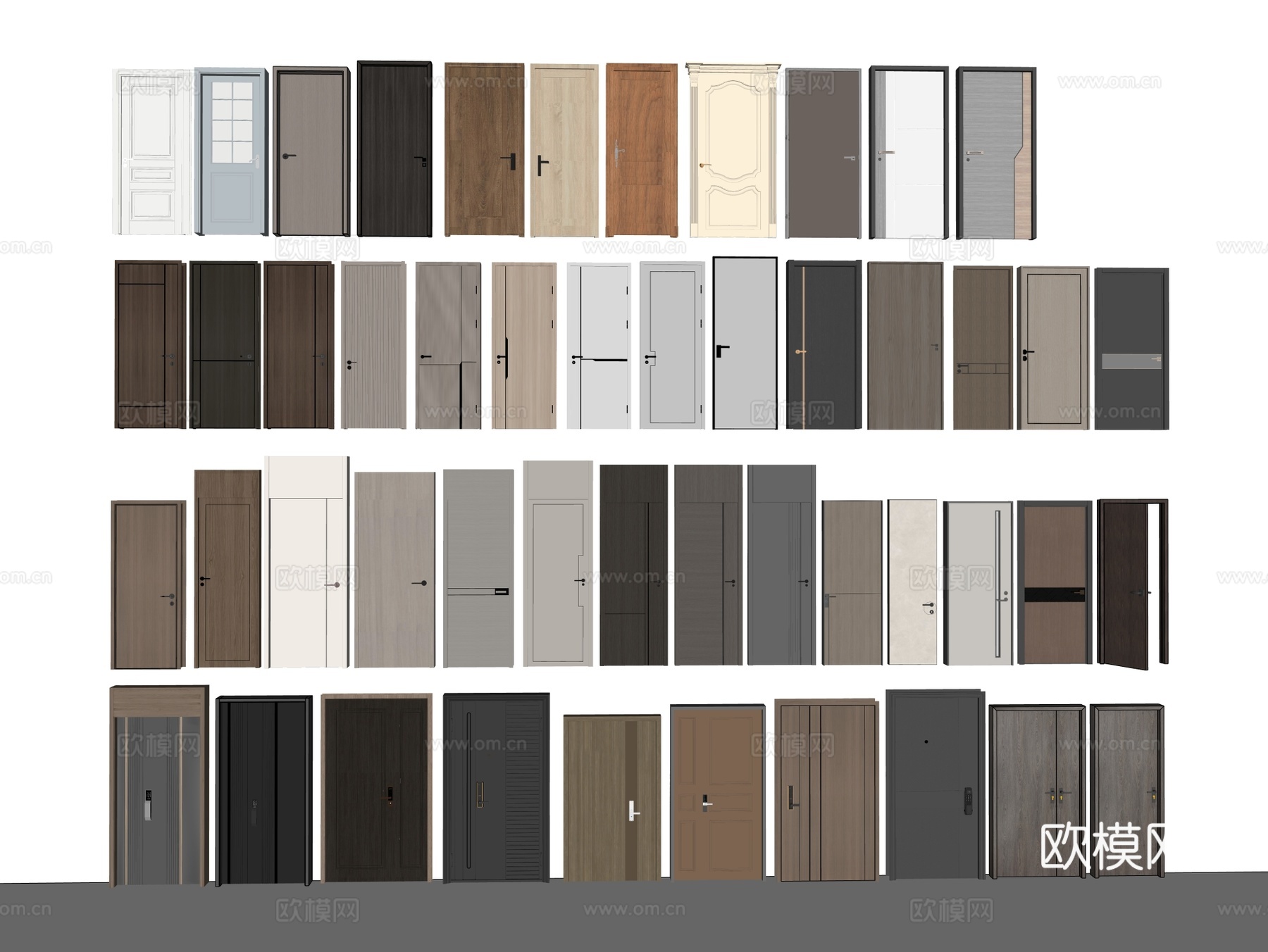 单开门 平开门 木门 子母门 防盗门 室内门 隐形门su模型