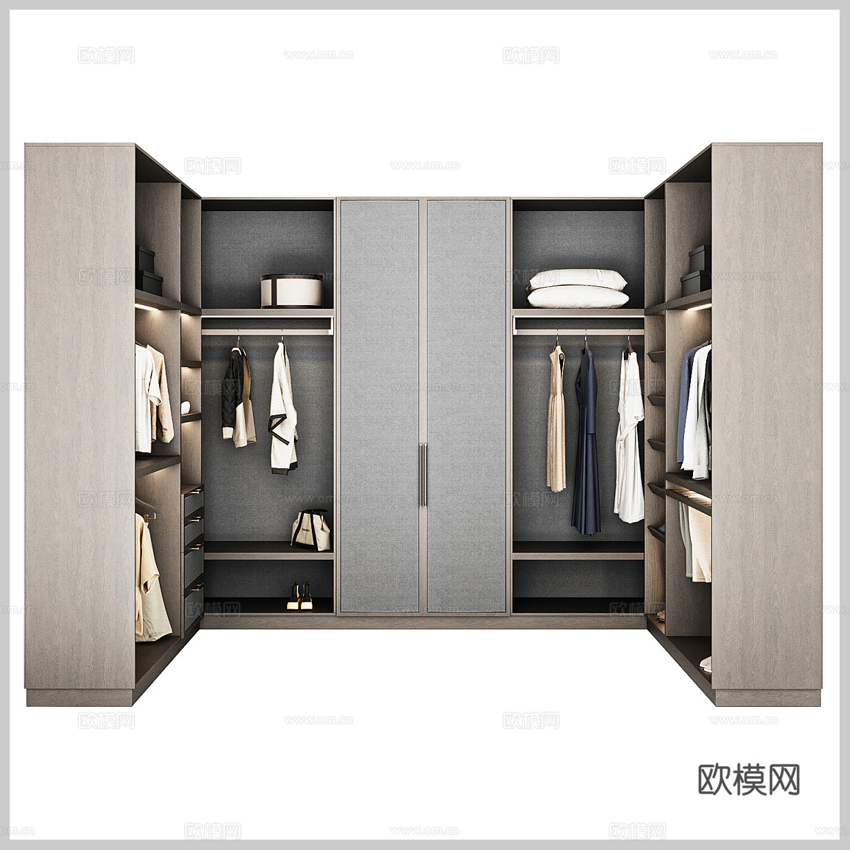 实木衣柜 简约衣柜 轻奢衣柜 衣帽间 衣柜摆件 衣柜挂件 服3d模型