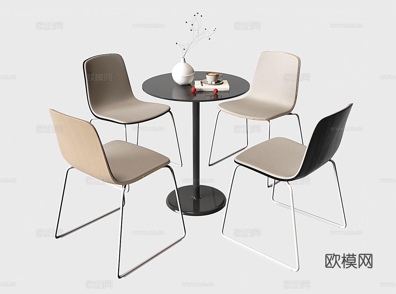 现代洽谈桌椅su模型下载（渲染图1）