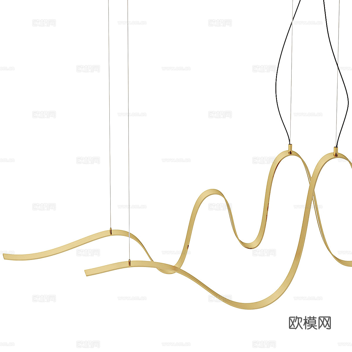 现代轻奢 Bissa 线性装饰吊灯3d模型