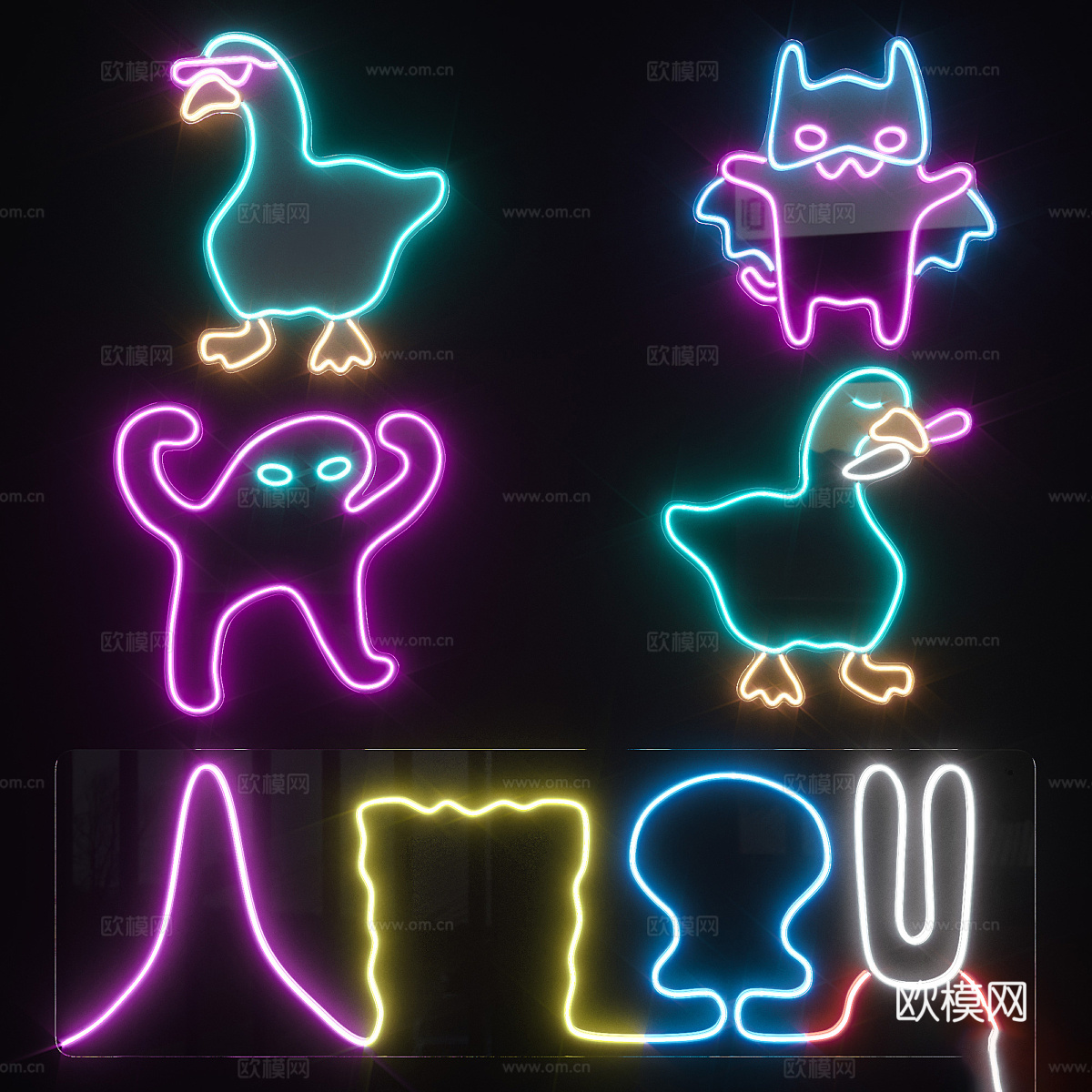 霓虹灯3d模型