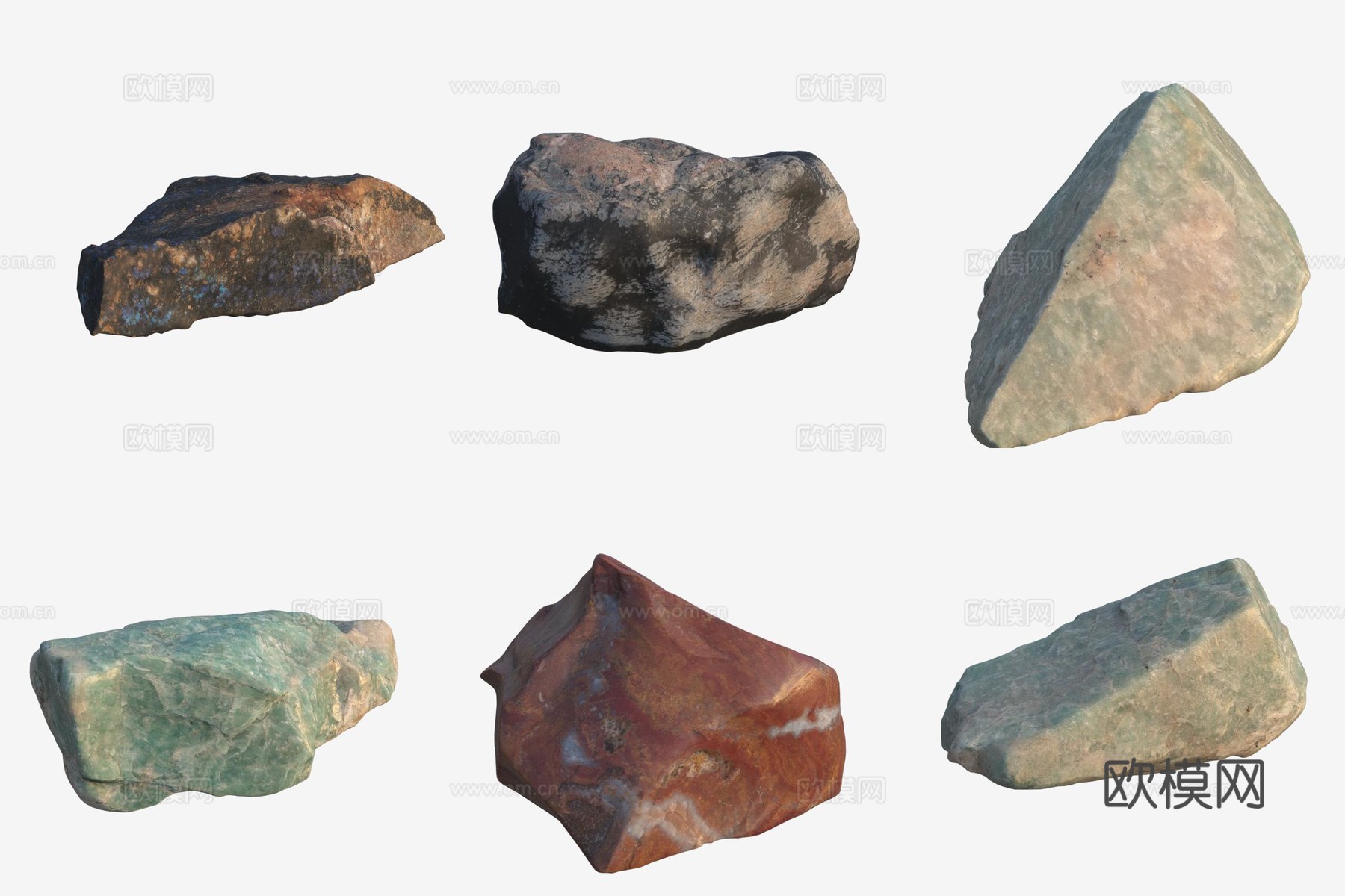 宝石玉石石头3d模型