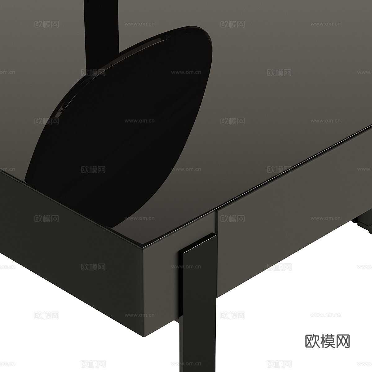 现代意式暗黑风轻奢梳妆台3d模型