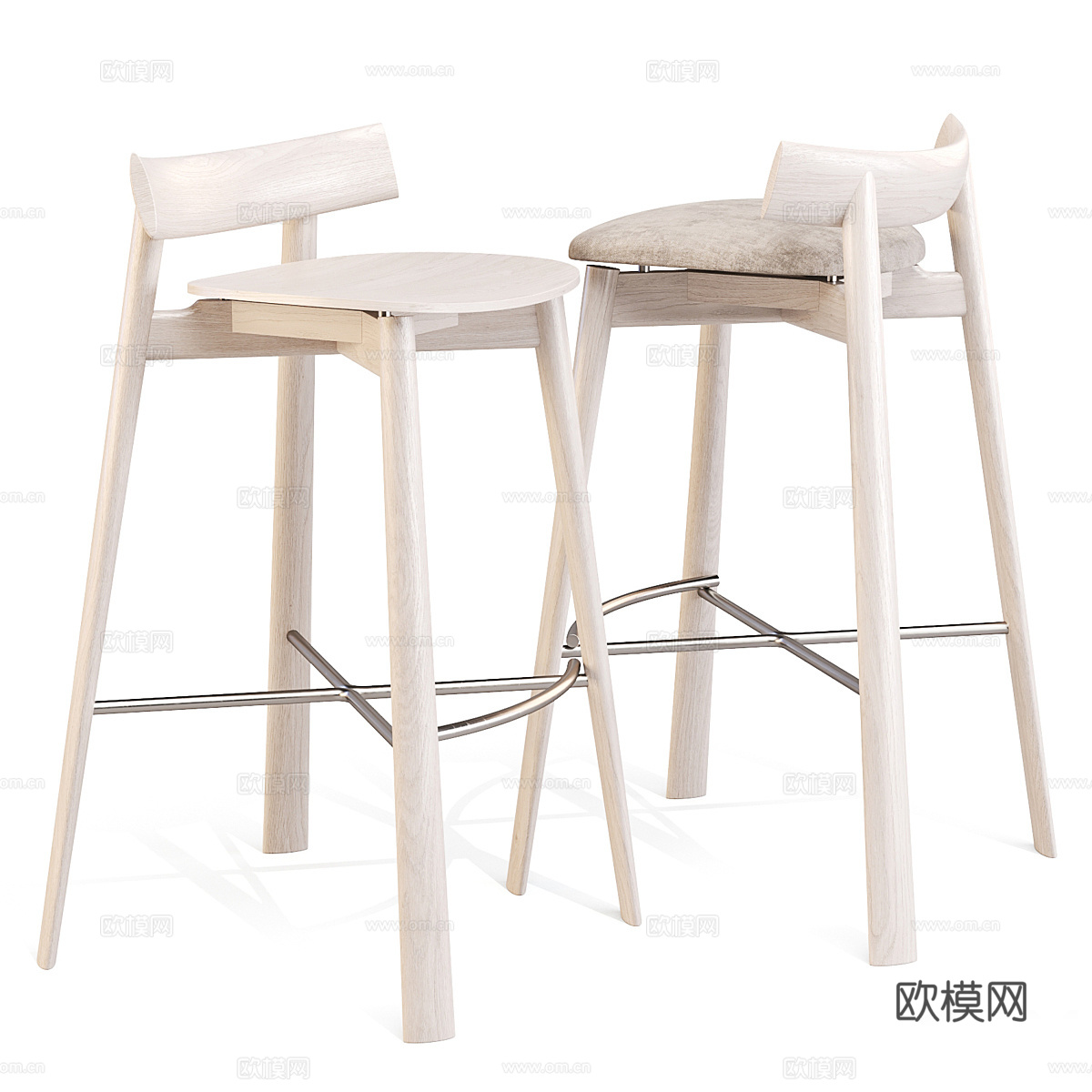 新中式 Remo 吧台凳3d模型下载（渲染图4）