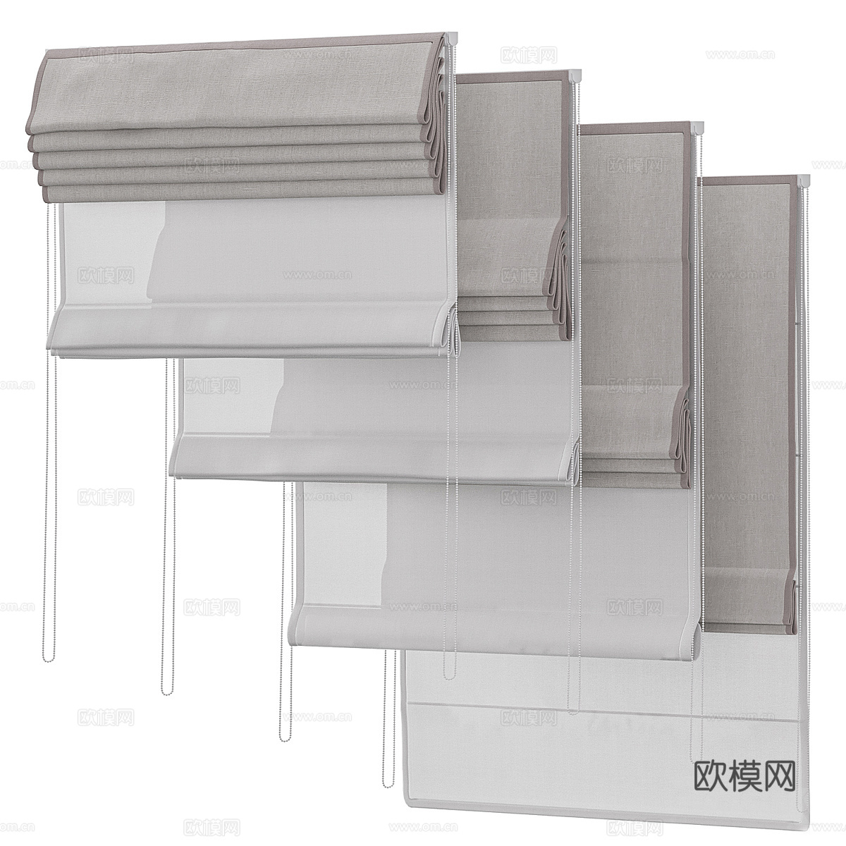 侘寂风窗帘 布艺窗帘 麻布窗帘 透光帘 梦幻帘 拉帘 门帘3d模型