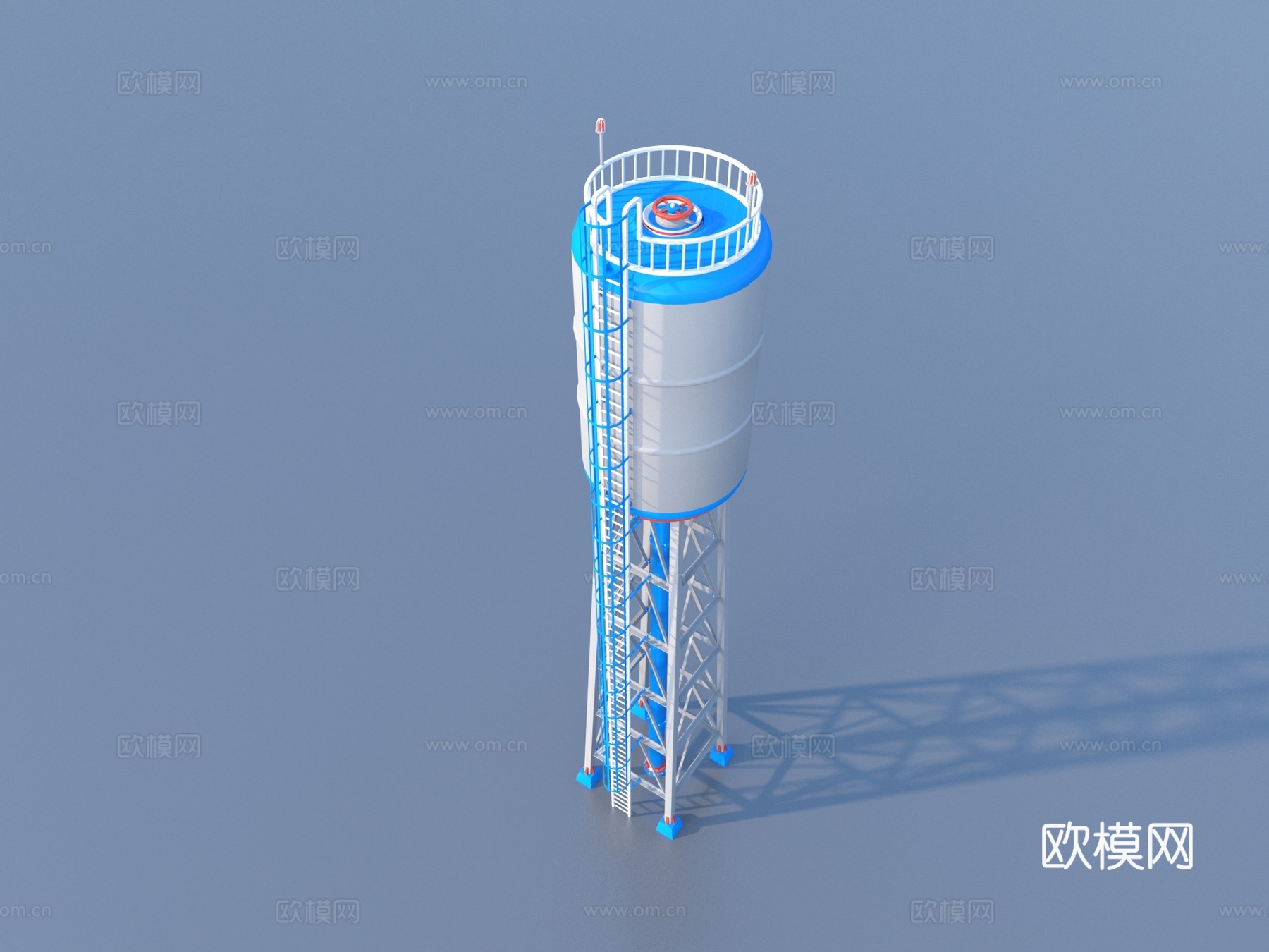 储存罐 工业储存罐 阀门 爬梯3d模型