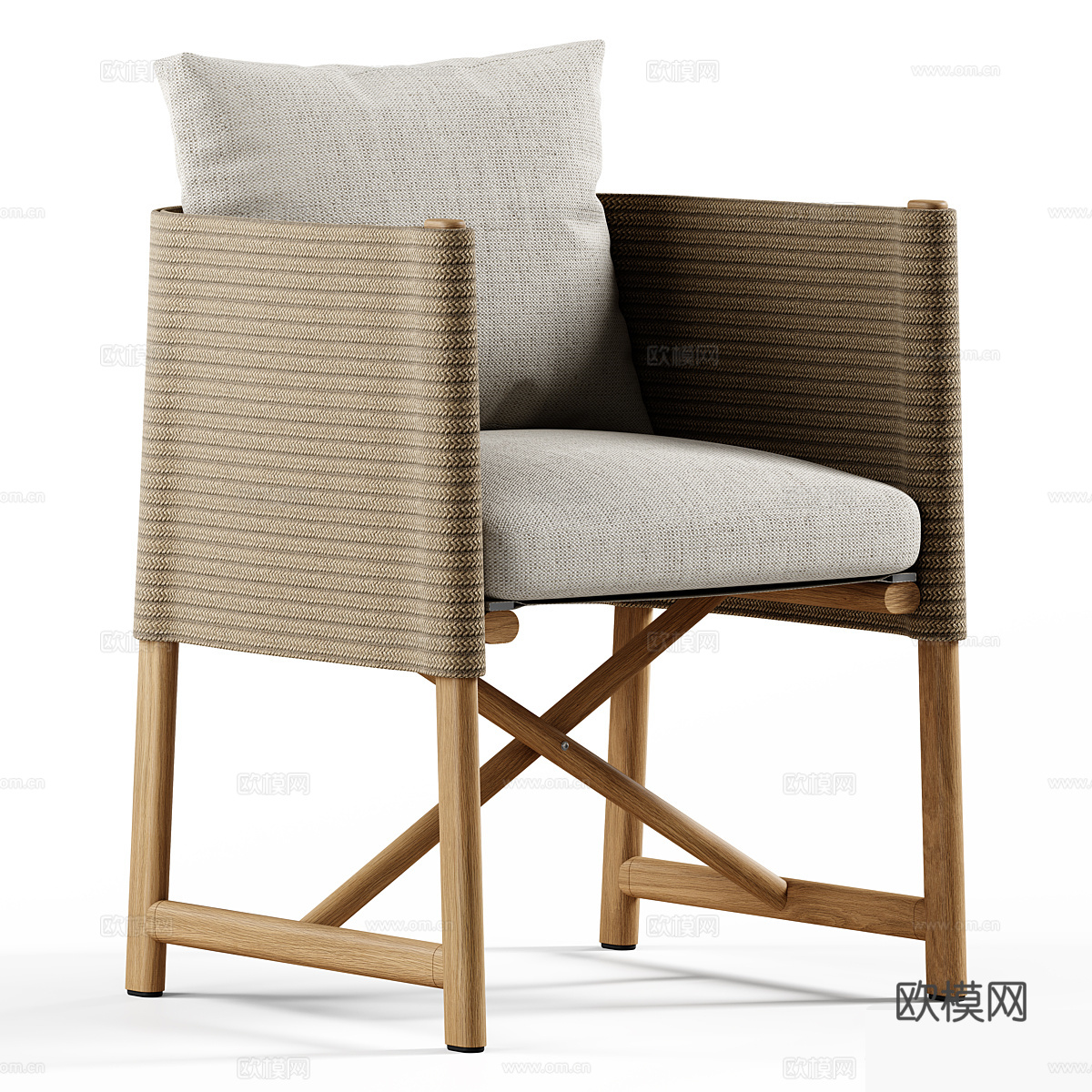 侘寂风单椅 侘寂风休闲椅 藤编单椅 藤编休闲椅 户外单椅 户3d模型