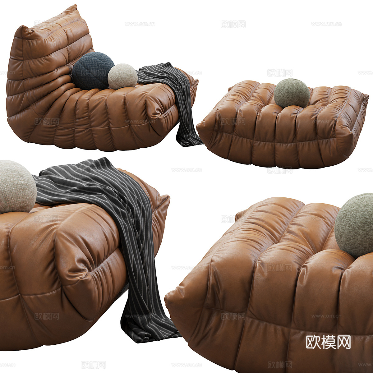 现代意式 Ligne Roset 休闲沙发3d模型