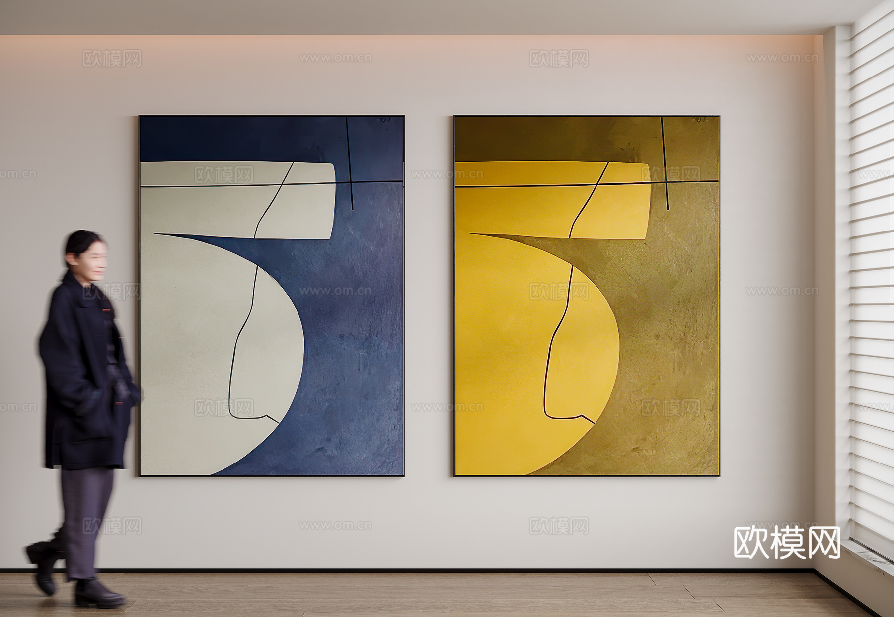 现代简约装饰画su模型