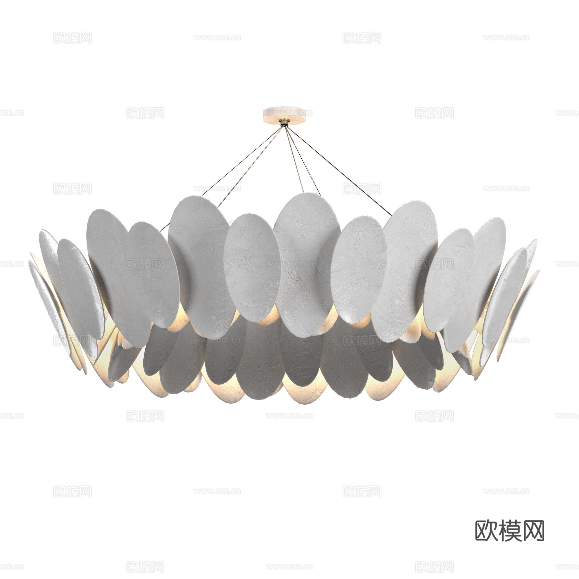 新中式侘寂花瓣吊灯3d模型