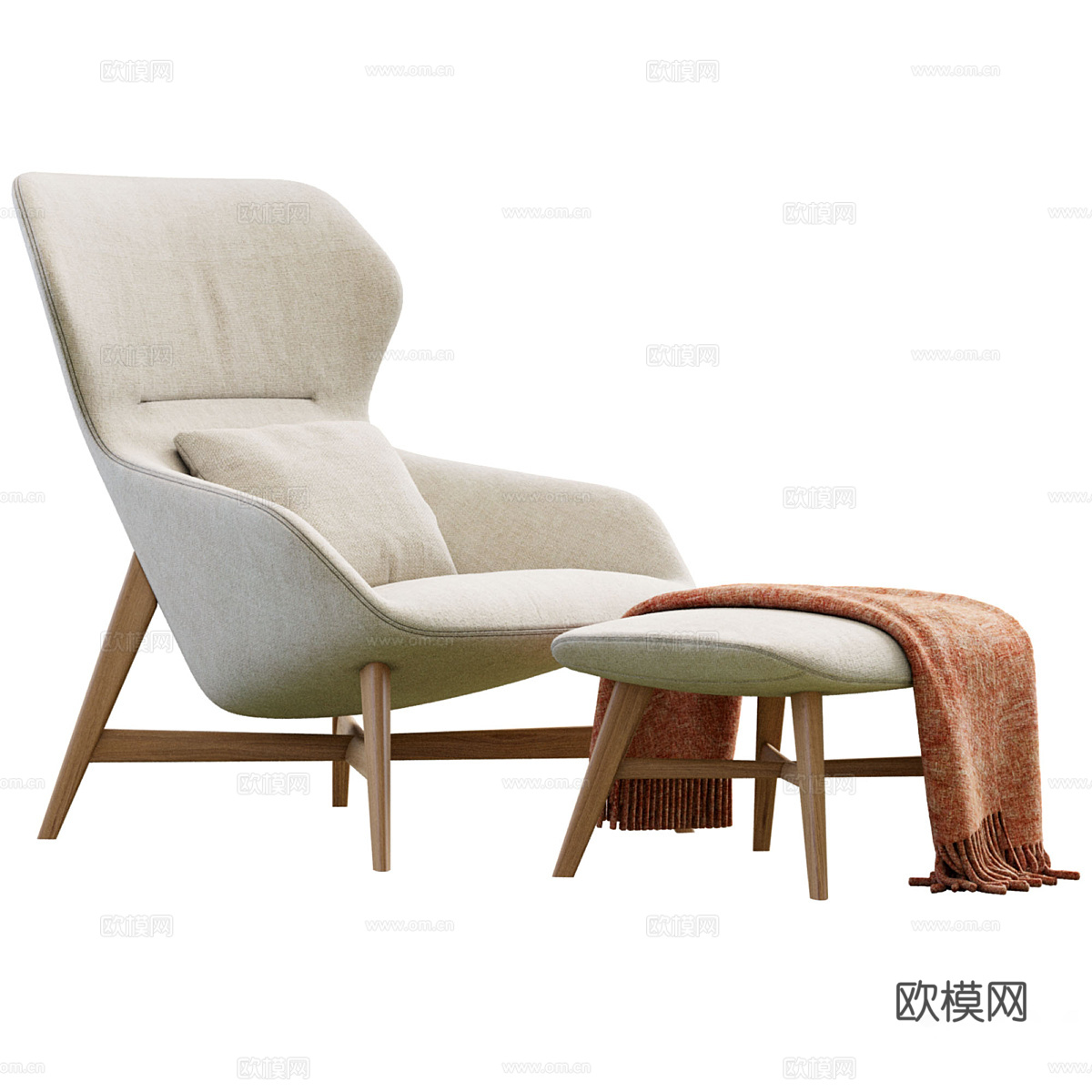 新中式休闲椅3d模型