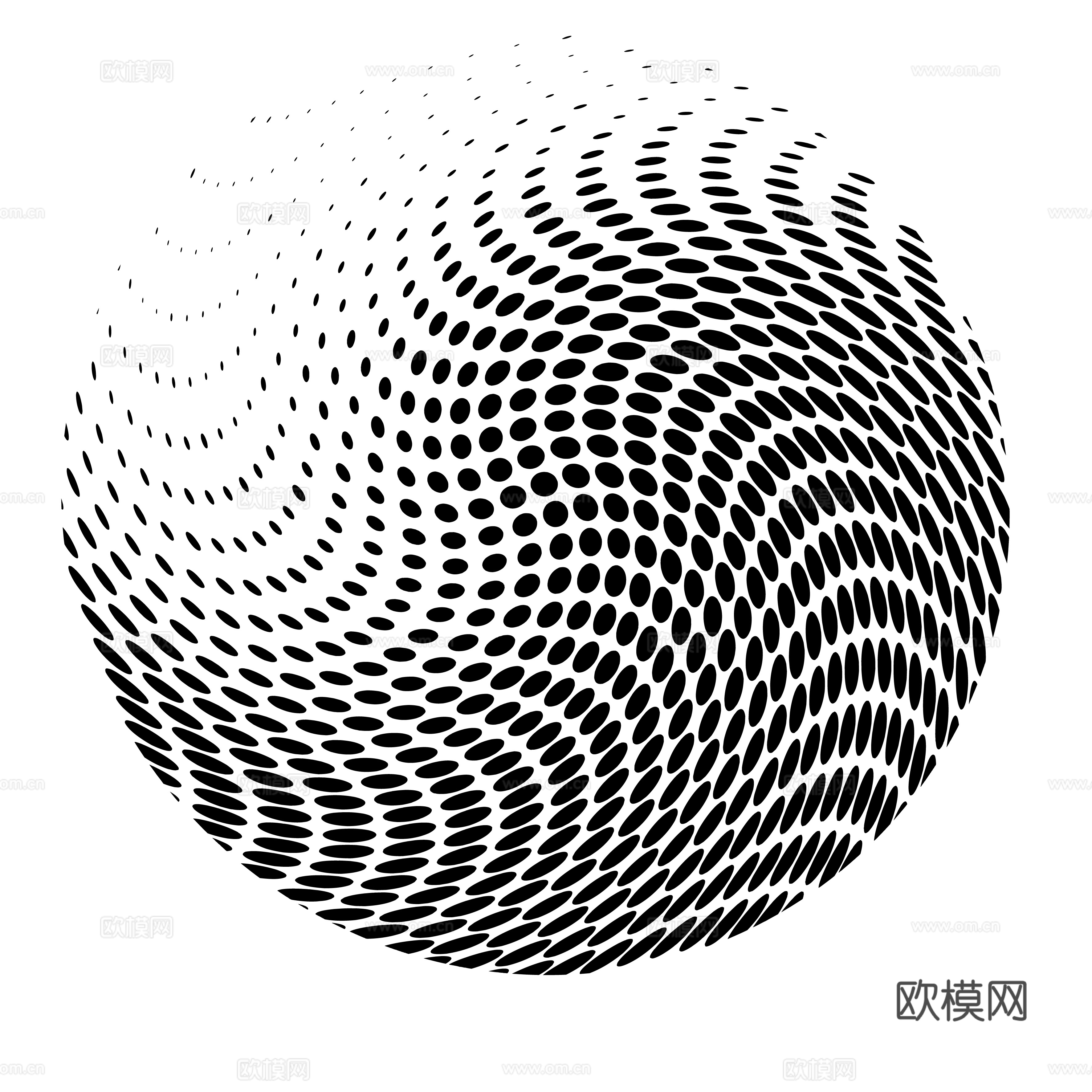 黑白圆形渐变圆点冲孔