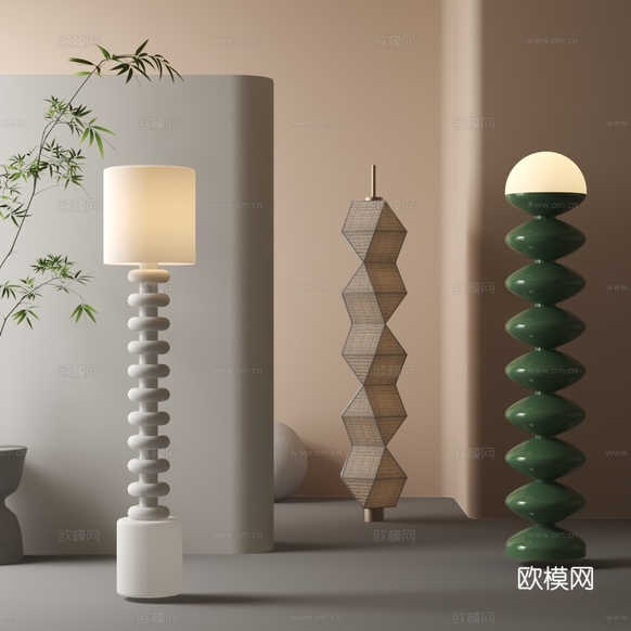 现代落地灯3d模型下载