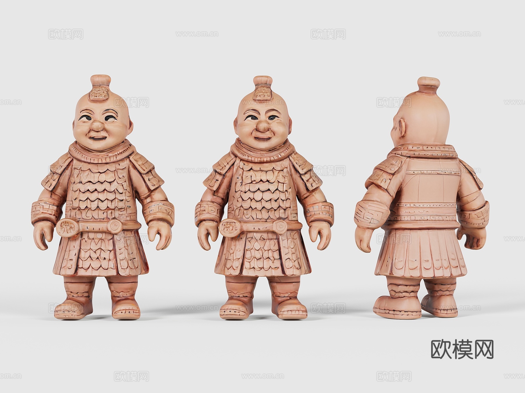 Q版兵马俑玩具摆件3d模型